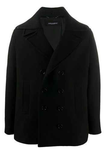 detachable lapel classic peacoat