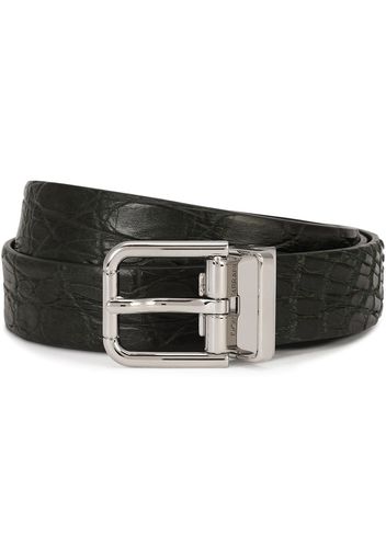 Dolce & Gabbana embossed square-buckle belt - Green