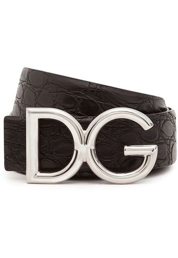 Dolce & Gabbana DG logo plaque belt - Black