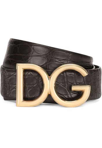 Dolce & Gabbana logo buckle belt - Brown