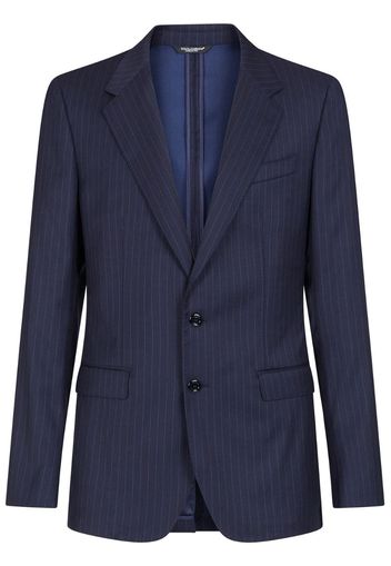 striped single-breasted blazer