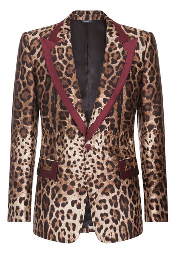 leopard print single-breasted blazer