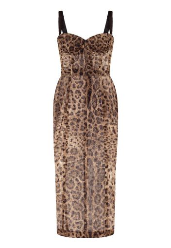 leopard-print bustier dress