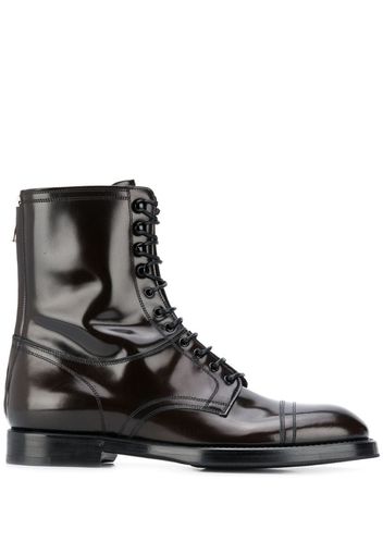 ankle lace-up leather boots