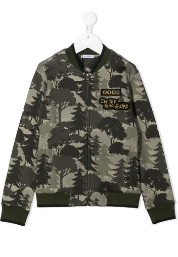 Forest print bomber jacket