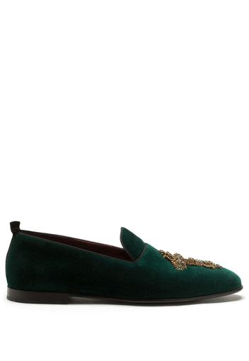 embellished velvet loafers