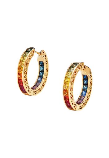 multi-gem hoop earrings