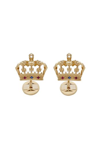 18kt yellow gold crown cufflinks