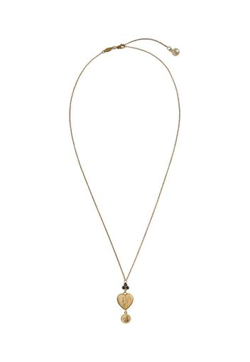 18kt yellow gold sapphire heart pendant necklace