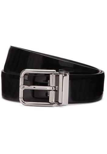 Dolce & Gabbana high-shine finish buckle-fastening belt - Black