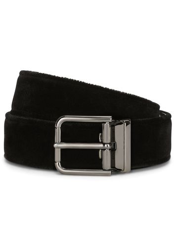 Dolce & Gabbana debossed-logo buckle belt - Black