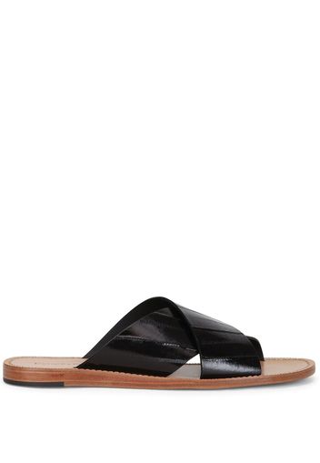 Dolce & Gabbana slip-on eel skin sandals - Black