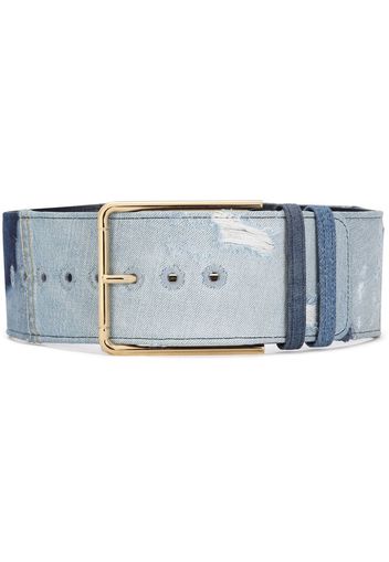 Dolce & Gabbana gold-tone denim belt - Blue