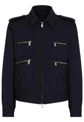 zip-pocketed shirt jacket