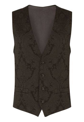 Dolce & Gabbana floral jacquard single-breasted waistcoat - Black