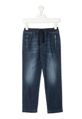 drawstring-waist jeans