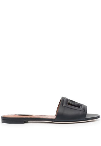 Dolce & Gabbana logo cut-out flat sandals - Black