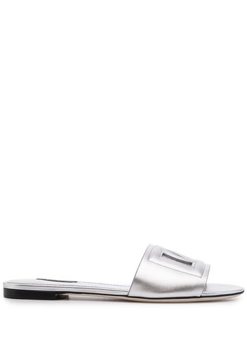 Dolce & Gabbana cut-out DG flat sandals - Silver