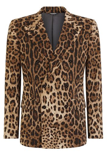 Dolce & Gabbana leopard print blazer - Brown