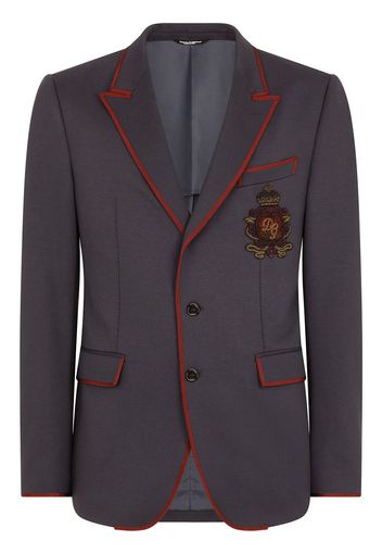 Dolce & Gabbana virgin wool-blend patch-detail blazer - Blue