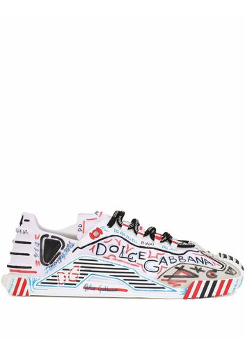 Dolce & Gabbana graffiti logo-print sneakers - White