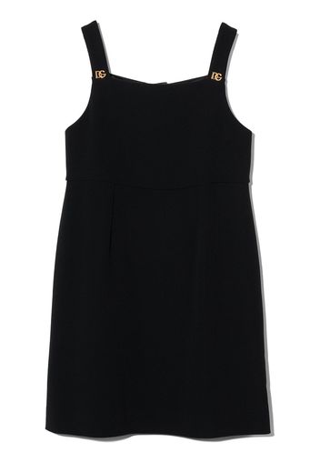 Dolce & Gabbana Kids DG plaque pinafore dress - Black