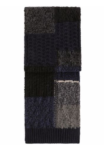 Dolce & Gabbana patchwork virgin wool-blend scarf - Black