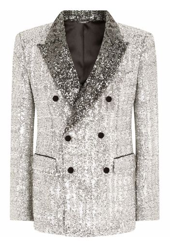 Dolce & Gabbana sequinned double-breasted blazer - Silver