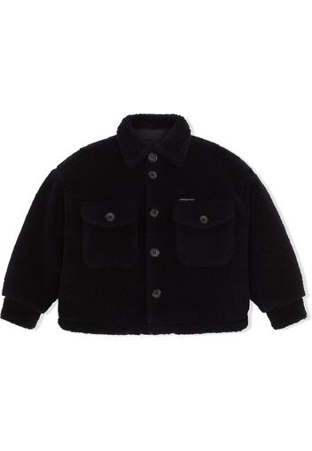 Dolce & Gabbana Kids button-up teddy coat - Blue