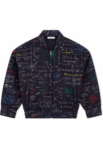 Dolce & Gabbana Kids algebra-print bomber jacket - Blue