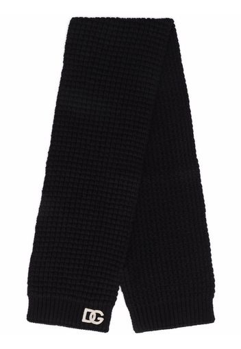 Dolce & Gabbana Kids chunky knit wool scarf - Black