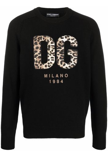 Dolce & Gabbana logo-patch wool sweatshirt - Black