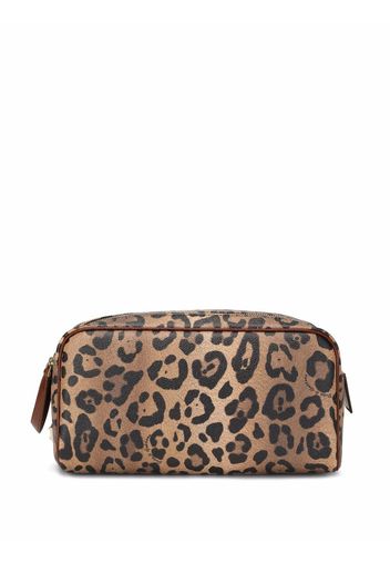 Dolce & Gabbana leopard-print wash bag - Brown