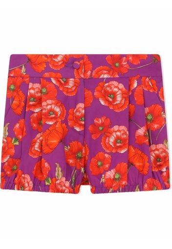 Dolce & Gabbana Kids pleated posies shorts - Purple