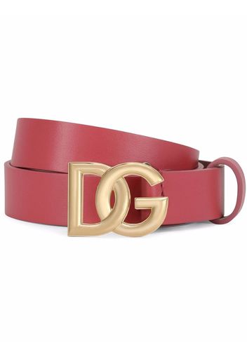 Dolce & Gabbana Kids logo buckle belt - Pink