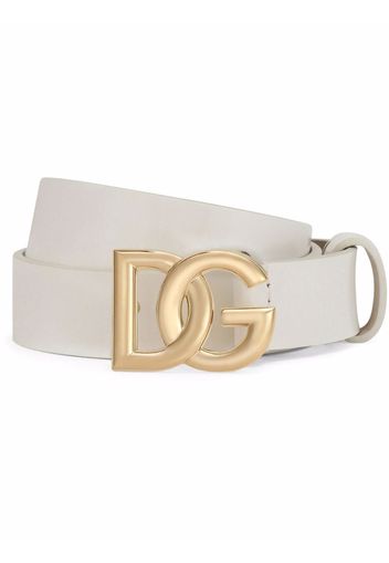 Dolce & Gabbana Kids logo buckle belt - White