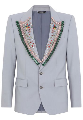 Dolce & Gabbana gemstone-embellished tailored blazer - Blue