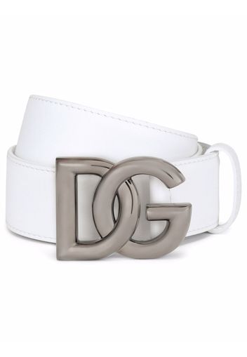 Dolce & Gabbana buckle leather belt - White