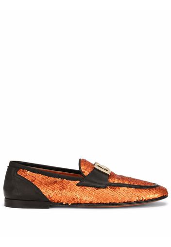 Dolce & Gabbana Ariosto sequin-embellished slippers - Orange