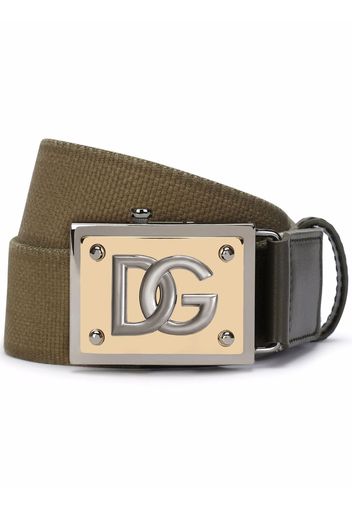 Dolce & Gabbana logo-plaque belt - Green