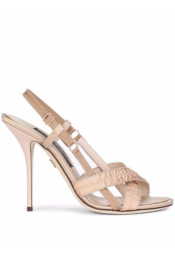 Dolce & Gabbana Keira 105mm satin sandals - Brown