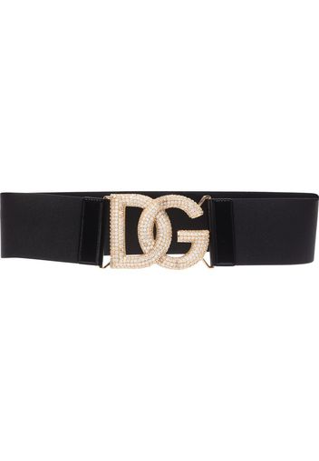 Dolce & Gabbana crystal-embellished DG belt - Black