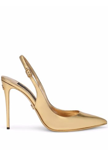 Dolce & Gabbana metallic-effect pointed-toe pumps - Gold