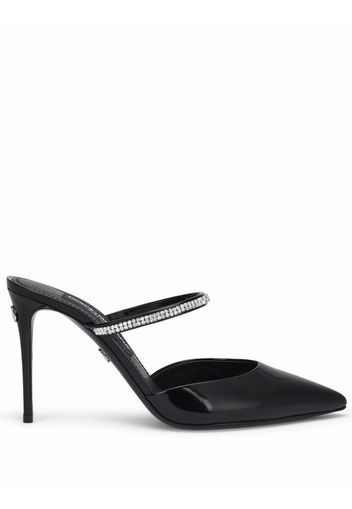 Dolce & Gabbana crystal-embellished pointed-toe mules - Black