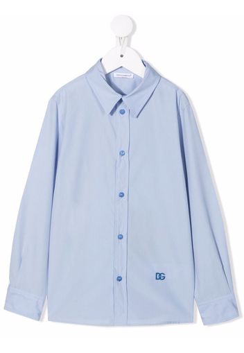 Dolce & Gabbana Kids embroidered-logo shirt - Blue