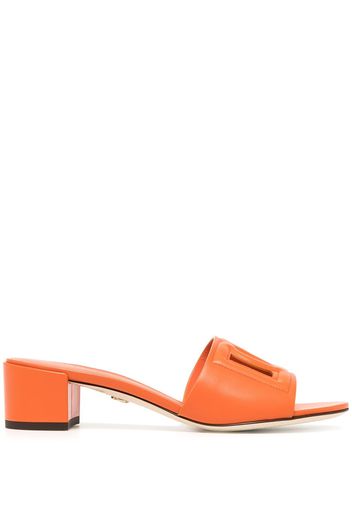 Dolce & Gabbana logo-patch open-toe sandals - Orange