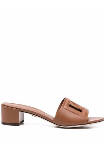 Dolce & Gabbana logo-patch open-toe sandals - Brown