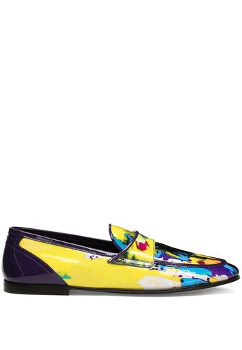 Dolce & Gabbana tie-dye paint-print loafers - Yellow