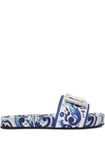 Dolce & Gabbana Majolica-print slides - Blue