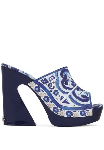 Dolce & Gabbana Majolica-print mules - Blue